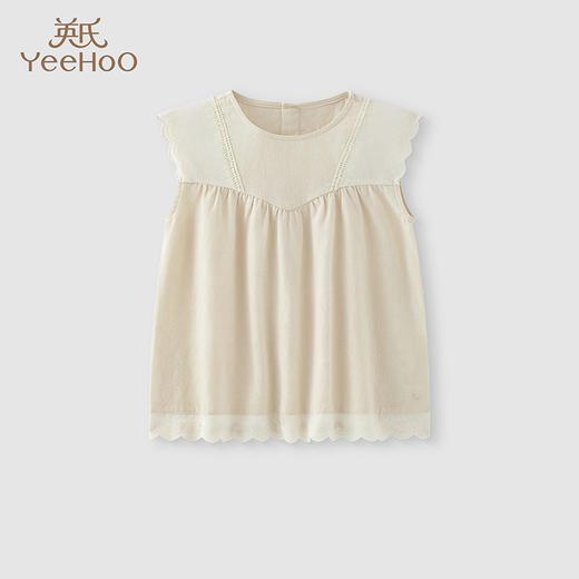 英氏儿童衣服夏季透气休闲背心纯棉女童背心2025新款YRBYJ2R025A 商品图0