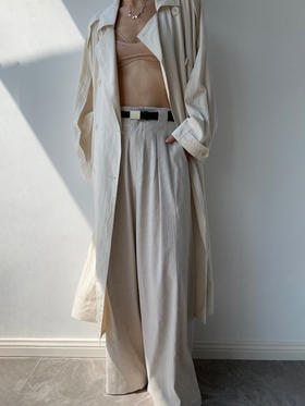 DONSEE10｜DS10SS2539 原色简约亚麻阔腿裤