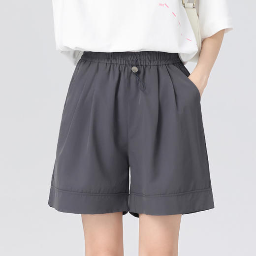 【59.9/任选2条 】平纹缎短裤速干裤夏新款伞兵裤高腰显瘦休闲短裤宽松阔腿五分裤 商品图7