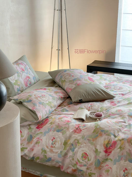 【气质温柔】2025新款全棉超柔50支斜纹长绒棉数码印花四件套  把花园搬进卧室 视觉美感加分 商品图6