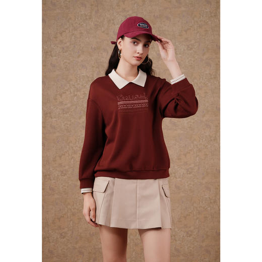 乔万尼新款绣花减龄原来上衣长袖卫衣EM3C340 商品图2