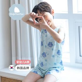 【丝麻棉天然抗菌】韩国moimoi {背心套} 春夏丝麻棉儿童家居服睡衣