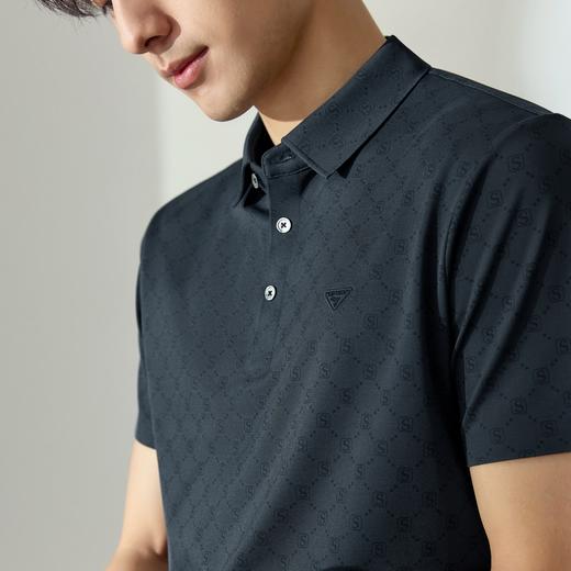 【特价】【无缝工艺/满身印花】柒牌短袖Polo衫男夏季薄款字母满印翻领T恤128T72600 商品图3