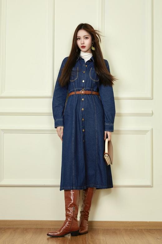 LNNNS 复古款牛仔开衫连衣裙 19813 商品图0