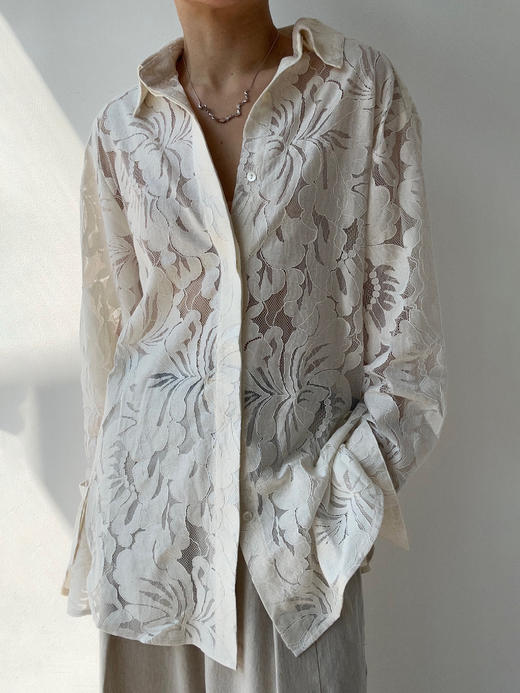 DONSEE10｜DS10SS2515-D 白色蕾丝镂空衬衫 商品图11