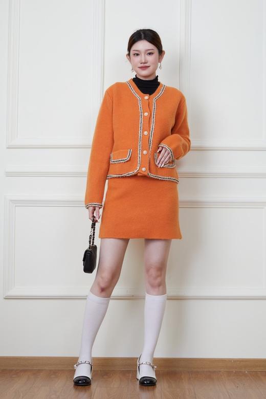 SIA SAYLOR 活力橙色小香风针织外套半裙套装 19796 商品图2