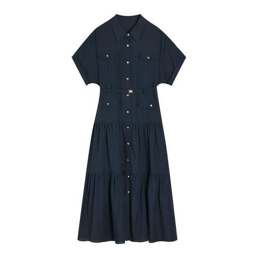 25夏季新款凯旋门连衣裙翻领排扣短袖衬衫连衣裙18287 商品图4