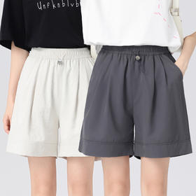 【59.9/任选2条 】平纹缎短裤速干裤夏新款伞兵裤高腰显瘦休闲短裤宽松阔腿五分裤