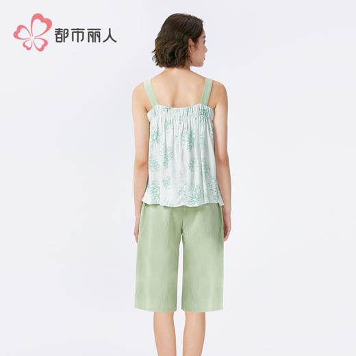 都市丽人好睡好眠女士梭织棉背心套装薄人棉贡缎无袖类LHH2F9 商品图2