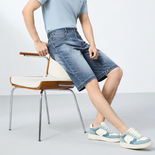 【莱卡】柒牌水洗牛仔裤男夏季2025新款时尚潮流休闲百搭牛仔短裤128H73020 商品图1