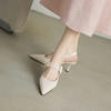 阿么手工女鞋细跟网纱后空凉鞋2025新款时尚气质感高跟鞋浅口6CM 商品缩略图4