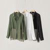 丁摩设计感长袖真丝衬衫女新品拼接防晒衬衣通勤桑蚕丝方领上衣AL1000606 商品缩略图0
