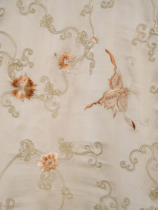 盛唐牡丹| 松花黄缠枝福蝶真丝马甲 商品图4