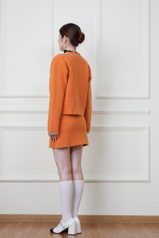 SIA SAYLOR 活力橙色小香风针织外套半裙套装 19796 商品图3