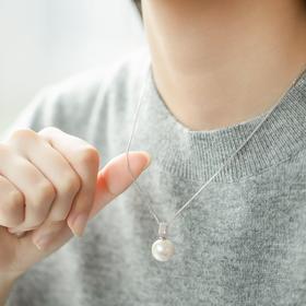 【秒杀25单】阮仕珍珠	莹润系列S925银 淡水珍珠链牌 12-13mm 正圆 微瑕 极强光