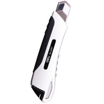 得力（deli）锌合金刀身自锁美工刀/裁纸刀 软胶把手 办公用品 2057 商品图5