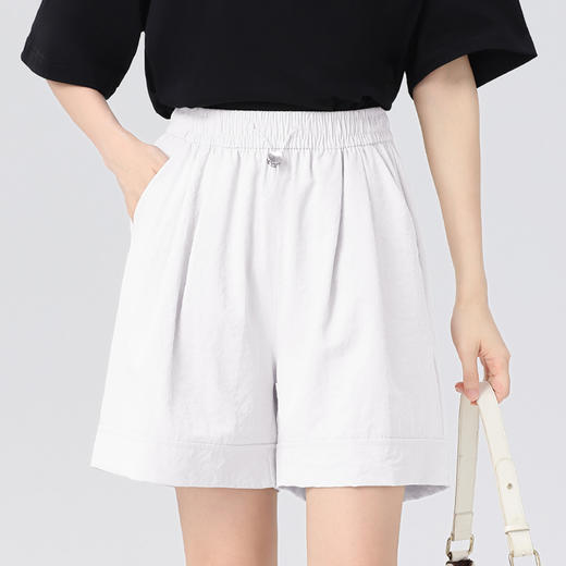 【59.9/任选2条 】平纹缎短裤速干裤夏新款伞兵裤高腰显瘦休闲短裤宽松阔腿五分裤 商品图4