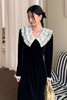 ELLA JADE 精致优雅蕾丝领丝绒连衣裙 19807 商品缩略图1