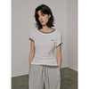 UMILAB【游离】100%强捻棉经典黑白灰微修身春夏短袖T恤女T715W 商品缩略图4