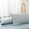 【针织棉枕套】日式无印全棉针织棉枕头套良品简约条纹纯棉单人天竺棉枕套一对 商品缩略图9