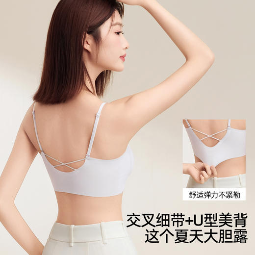 熳洁儿 细肩带美背文胸聚拢蕾丝吊带款法式网纱防走光25251518 商品图5