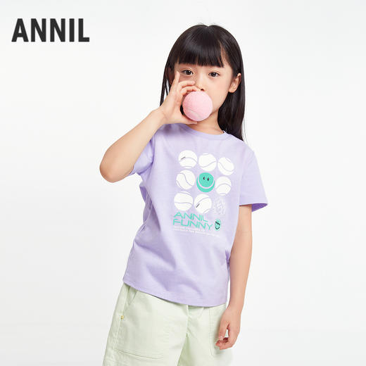 男女童圆领短袖针织衫夏季新款安奈儿童装EM521197 商品图1