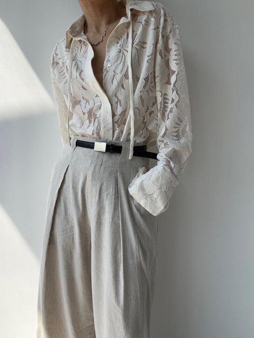 DONSEE10｜DS10SS2515-D 白色蕾丝镂空衬衫 商品图6