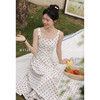 鹿向南「南法雅韵」法式波点连衣裙女夏收腰杏色吊带裙气质长裙子L53712 商品缩略图0