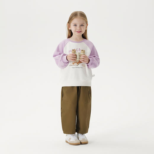 马克珍妮男女童户外露营撞色卫衣 宝宝插肩袖上衣春装新款250036 商品图3