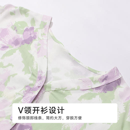 都市丽人生活家居女士梭织棉七分袖套装薄梭织人棉长袖类LHH1E4 商品图4