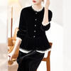 丁摩真丝丝绒衬衫女长袖新款桑蚕丝气质木耳边修身洋气上衣ALAS0379 商品缩略图2