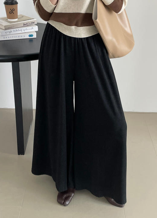 慵懒风垂感裙裤!女款2025秋款高腰显瘦遮胯针织阔腿裤！ 商品图5