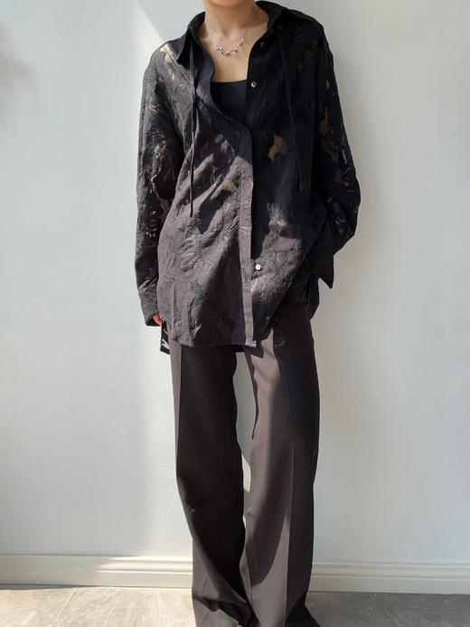 DONSEE10｜DS10SS2515-E 黑色蕾丝镂空衬衫 商品图8