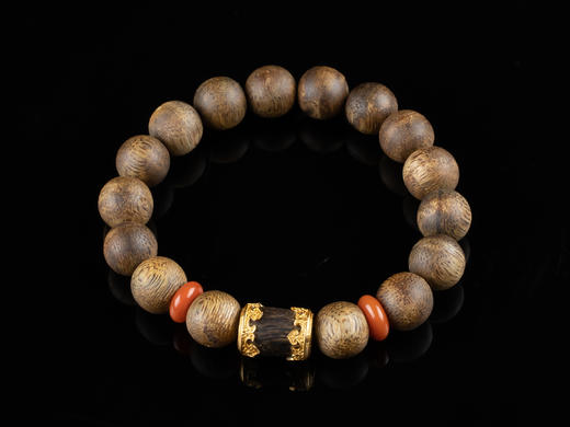 XY0154沉香南红925银古色手串 商品图0