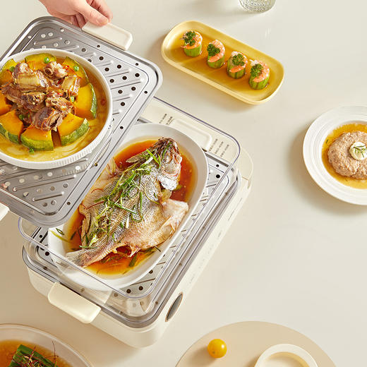 小熊/Bear 电蒸锅 DZG-CB3P2 米白色 电子式 三层蒸 商品图8