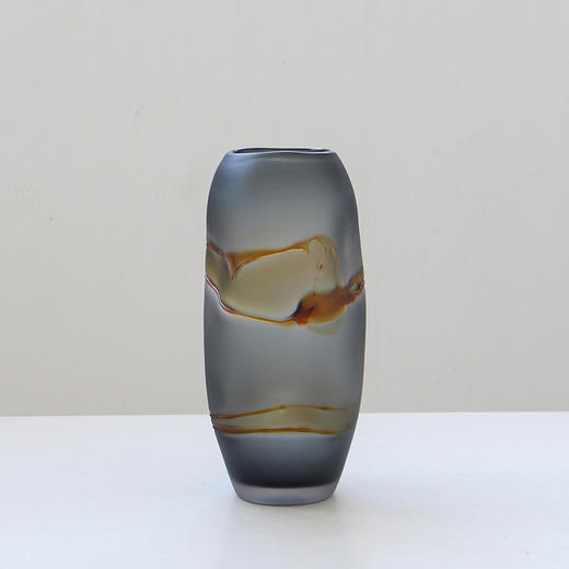 现代轻奢异形磨砂手工玻璃花瓶居家样板房酒店玄关台面装饰花瓶 商品图3