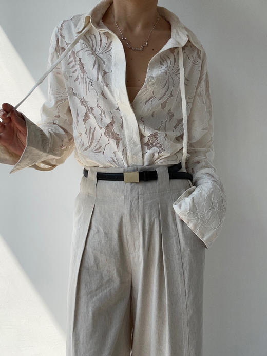 DONSEE10｜DS10SS2515-D 白色蕾丝镂空衬衫 商品图1