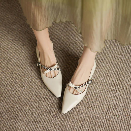 阿么手工女鞋法式一字带玛丽珍鞋真皮2025新款内增高浅口单鞋3CM 商品图3