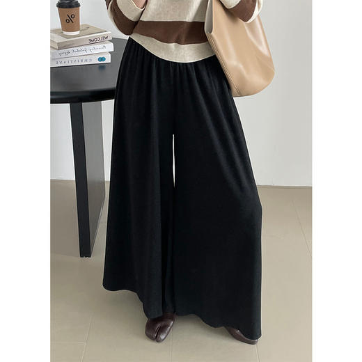 慵懒风垂感裙裤!女款2025秋款高腰显瘦遮胯针织阔腿裤！ 商品图1