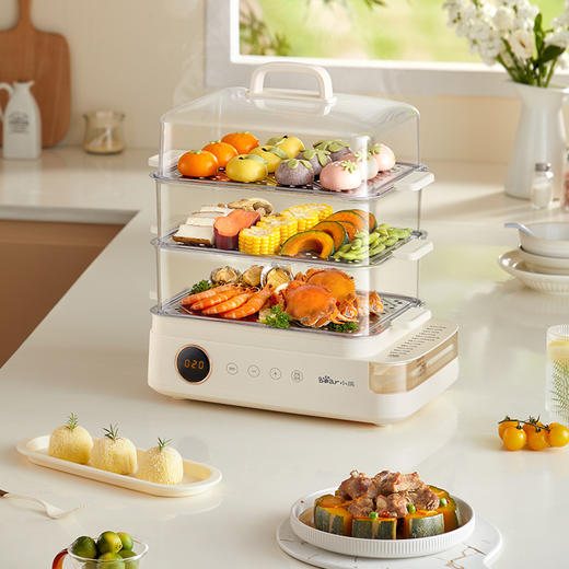 小熊/Bear 电蒸锅 DZG-CB3P2 米白色 电子式 三层蒸 商品图4