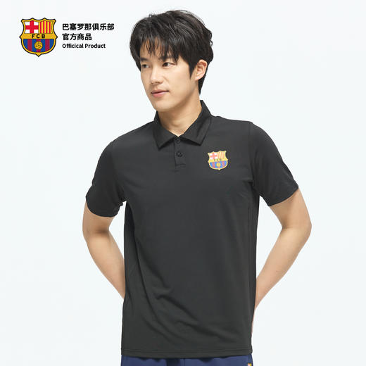 【官方正版】巴塞罗那俱乐部丨巴萨春夏黑色运动polo商务风男球迷 商品图3