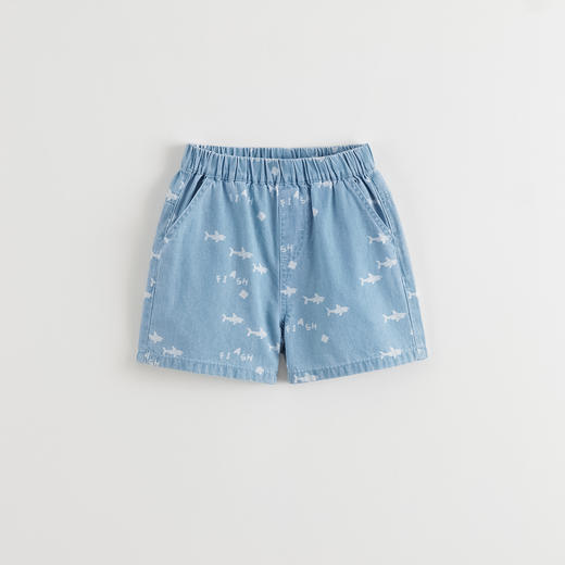 马克珍妮男童趣味印花软牛仔短裤宝宝纯棉裤子2025夏装新款550867 商品图3