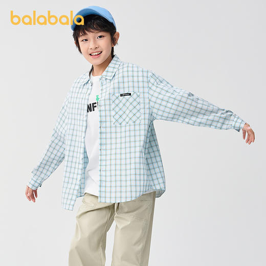 巴拉巴拉童装儿童衬衫男女童长袖夏装薄2025新款纯棉 商品图2