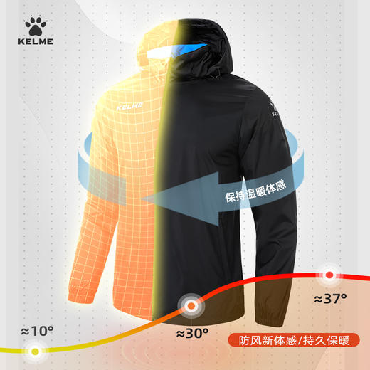 卡尔美官网足球训练运动风衣男防风雨户外跑步健身外套 商品图2