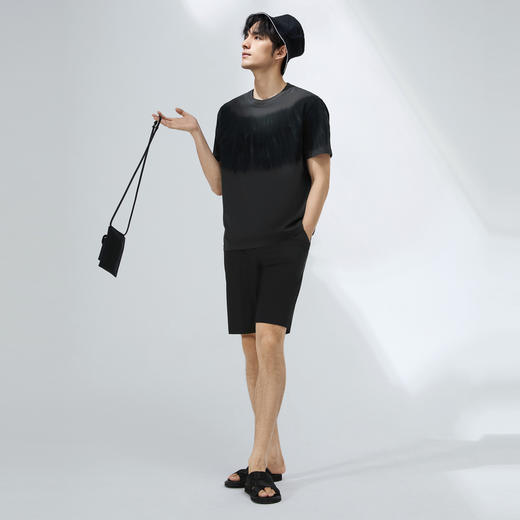 【国风图案T恤/渐变扎染】柒牌纯棉短袖T恤男士夏季新品圆领上衣128T70770 商品图3