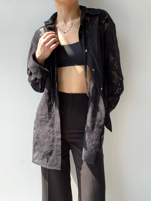 DONSEE10｜DS10SS2515-E 黑色蕾丝镂空衬衫 商品图3