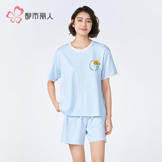 都市丽人会员精选女士棉质短袖套装薄40支TC拉架短袖类LHH2F5 商品图1