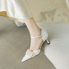 阿么手工女鞋网纱一字带细跟高跟鞋女6CM优雅百搭法式超软仙女风 商品缩略图1