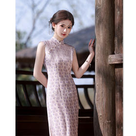GX时尚改良新中式长款竹节麻无袖旗袍2025春夏新款日常旗袍裙