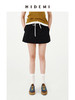 HIDEMI 极简设计感黑白撞色拼接抽绳松紧腰a字型显瘦休闲半身裙短裙 商品缩略图0